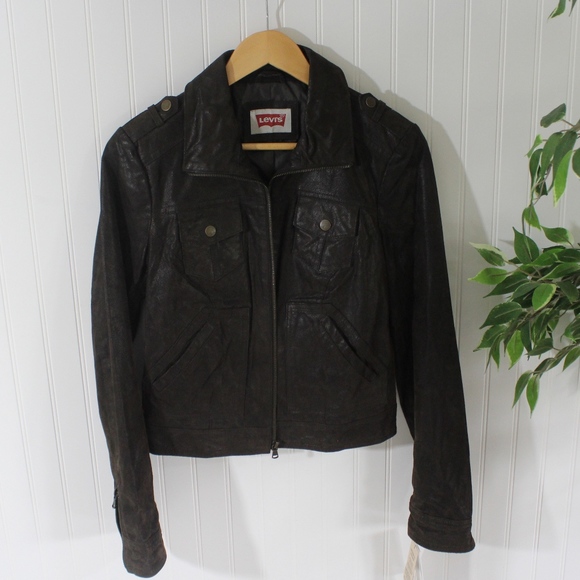 Dark Brown Levi Authentic Leather Jacket - Picture 6 of 8